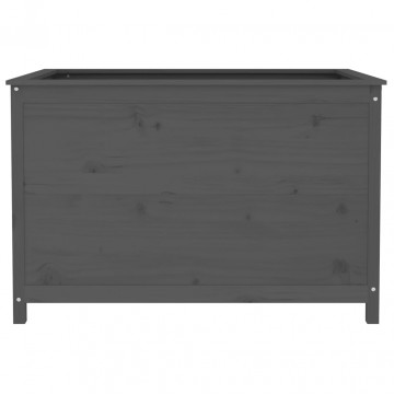 Strat înălțat de grădină, gri, 119,5x82,5x78 cm, lemn masiv pin - Img 8