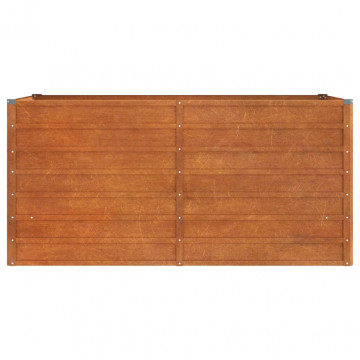 Strat înălțat de grădină, ruginiu, 160x80x77 cm, oțel corten - Img 4