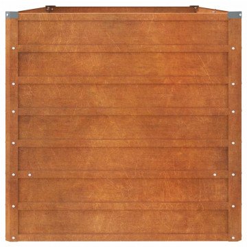 Strat înălțat de grădină, ruginiu, 160x80x77 cm, oțel corten - Img 8