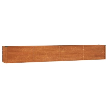 Strat înălțat de grădină, ruginiu, 320x40x45 cm, oțel corten - Img 2