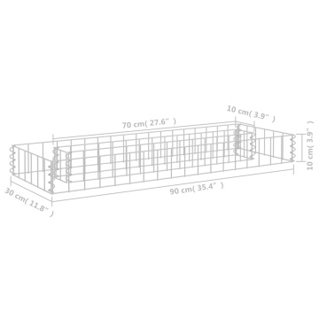 Strat înălțat gabion, 90 x 30 x 10 cm, oțel galvanizat - Img 5