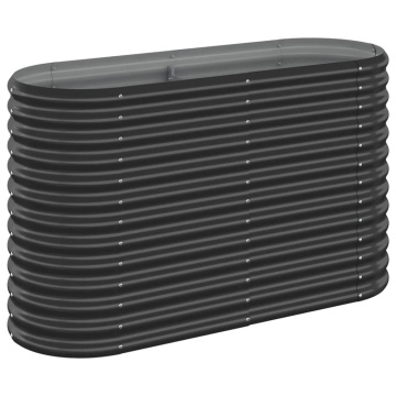 Strat înălțat grădină 114x40x68 cm oțel vopsit electrostatic - Img 2