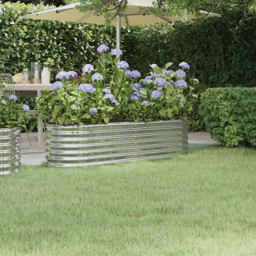 Strat înălțat grădină 152x40x36 cm oțel vopsit electrostatic - Img 1