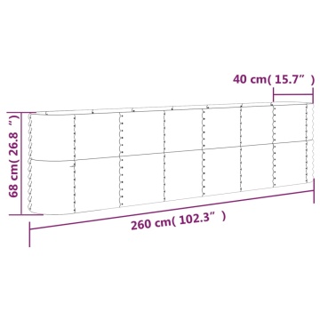 Strat înălțat grădină 260x40x68 cm oțel vopsit electrostatic - Img 5