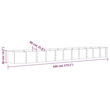 Strat înălțat grădină 440x80x36 cm oțel vopsit electrostatic - Img 5