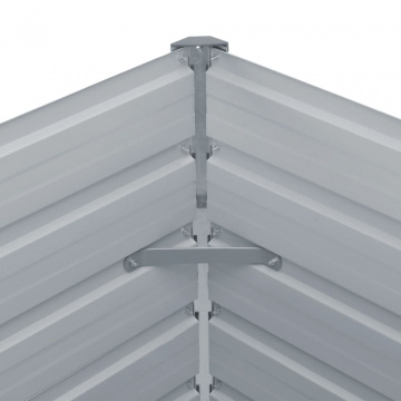 Strat înălțat grădină, gri, 100x100x45 cm, oțel galvanizat - Img 6