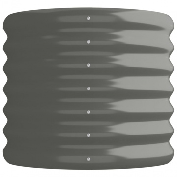 Strat înălțat grădină gri 114x40x36cm oțel vopsit electrostatic - Img 4
