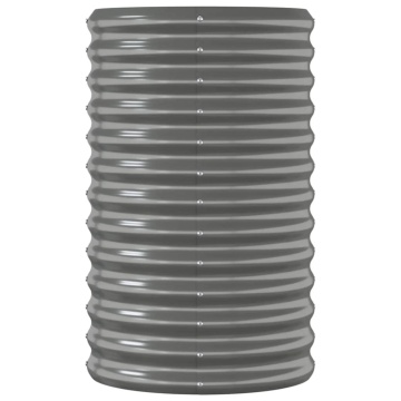 Strat înălțat grădină gri 114x40x68cm oțel vopsit electrostatic - Img 4
