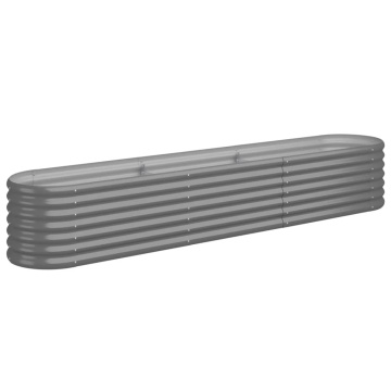 Strat înălțat grădină gri 224x40x36cm oțel vopsit electrostatic - Img 2