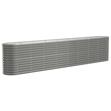 Strat înălțat grădină gri 332x40x68cm oțel vopsit electrostatic - Img 2