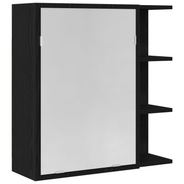 <strong>Cabinet cu oglindă pentru baie Negru Stejar 62,5x20,5x64cm Lemn prelucrat</strong> - Img 2