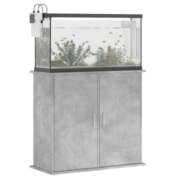 Suport acvariu, gri beton, 81x36x73 cm, lemn prelucrat - Img 4