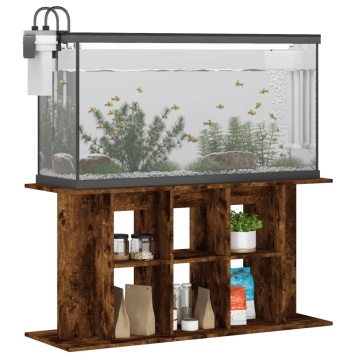Suport acvariu, stejar fumuriu, 120x40x60 cm, lemn prelucrat - Img 3