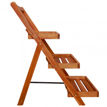 Suport de plante, 3 niveluri, 50x63x80 cm, lemn masiv de acacia - Img 3