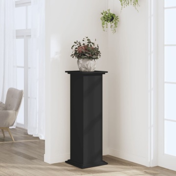 Suport de plante, negru, 33x33x100 cm, lemn prelucrat - Img 1
