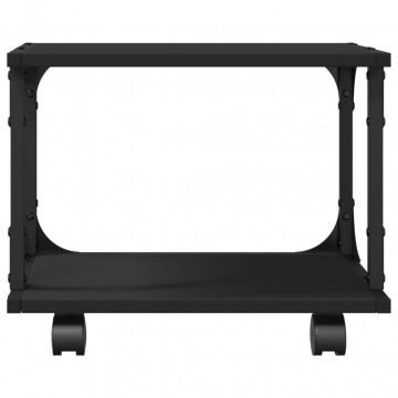 Suport imprimantă 2 niveluri negru 41x28x33,5 cm lemn prelucrat - Img 6