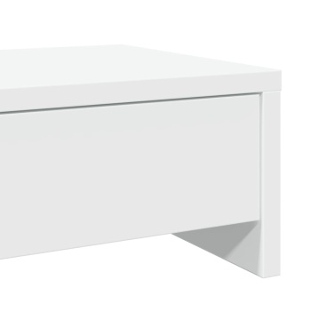 Suport monitor cu sertare, alb, 100x27x15 cm, lemn prelucrat - Img 7