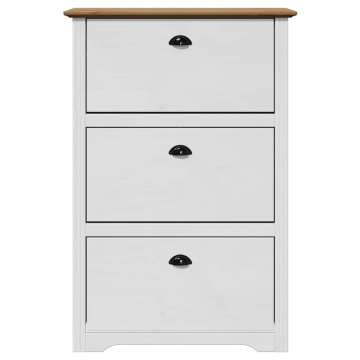 Suport pantofi „BODO” alb și maro 80x35x118 cm - Img 4