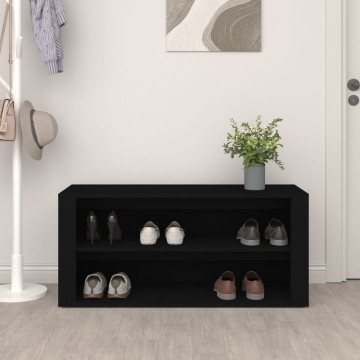 Suport pantofi, negru, 100x35x45 cm, lemn prelucrat - Img 3