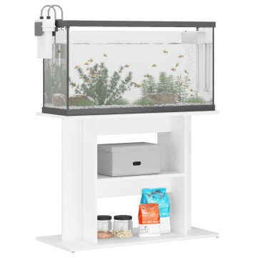 Suport pentru acvariu, alb, 80x35x60 cm, lemn prelucrat - Img 3