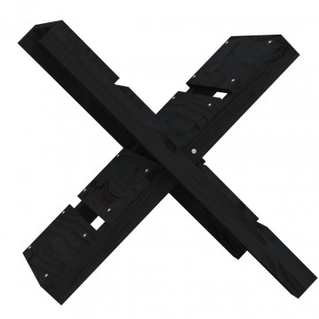 Suport pentru bușteni negru 47x39,5x48 cm lemn masiv de pin - Img 2