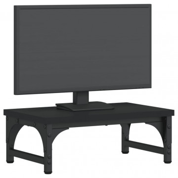Suport pentru monitor, negru, 37x23x14 cm, lemn compozit - Img 3