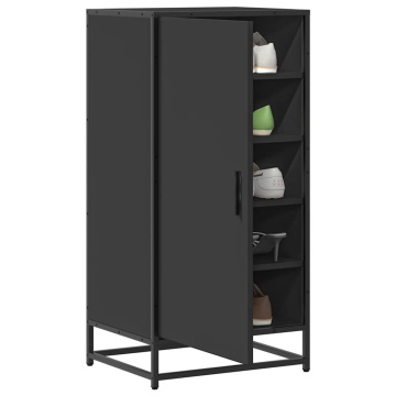 Suport pentru pantofi negru 48x38x97,5 cm Lemn prelucrat - Img 1