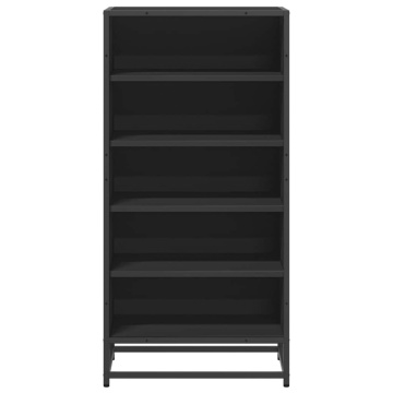Suport pentru pantofi negru 48x38x97,5 cm Lemn prelucrat - Img 4