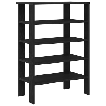 Suport pentru pantofi negru 61x32x87,5 cm Lemn prelucrat - Img 2
