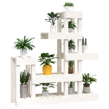 Suport pentru plante, alb,92x25x97 cm, lemn masiv de pin - Img 4