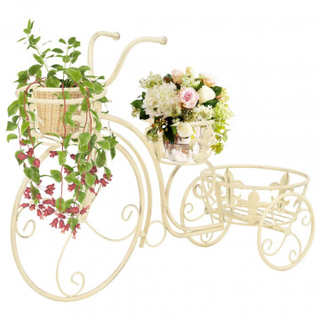 Suport plante în formă de bicicletă, metal, în stil vintage - Img 1