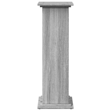 Suport prezentare cu depozitare sonoma gri 31x30x90 cm lemn - Img 8