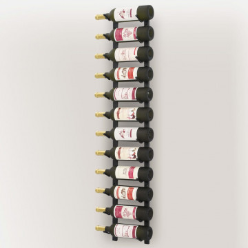 Suport sticle de vin montat pe perete, 12 sticle, negru, fier - Img 4