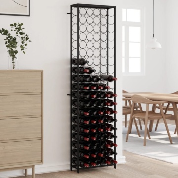 Suport sticle vin, 95 de sticle negru 54x18x200 cm fier forjat - Img 1