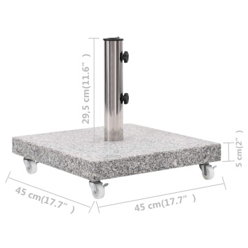 Suport umbrelă de soare, gri, 30 kg, granit, pătrat - Img 7
