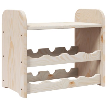 Suport vinuri cu raft superior, 43x25x37 cm, lemn masiv de pin - Img 6