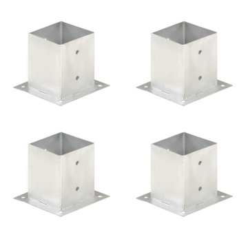 Suporți stâlp, 4 buc., metal galvanizat, 121 mm - Img 1