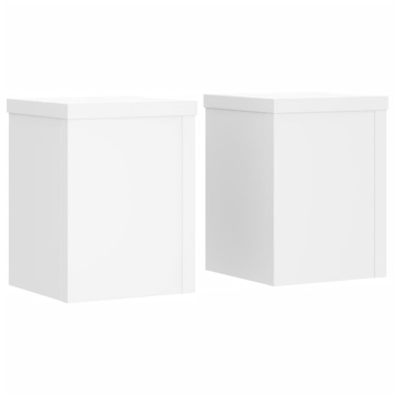 Suporturi de plante, 2 buc., alb, 15x15x20 cm, lemn prelucrat - Img 2