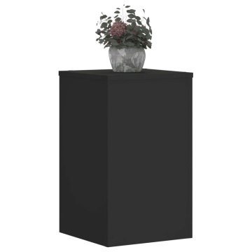 Suporturi de plante, 2 buc., negru, 30x30x50 cm, lemn prelucrat - Img 3