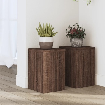 Suporturi de plante 2 buc. stejar maro 20x20x30cm lemn compozit - Img 1