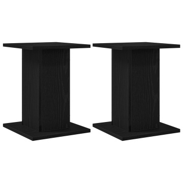 Suporturi pentru difuzoare 2 buc Negru Stejar 30x30x40 cm Lemn compozit - Img 2