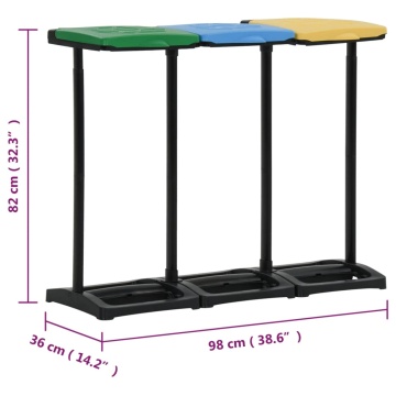 Suporturi pentru saci de gunoi cu capac 240-330 L multicolor PP - Img 7