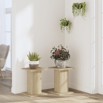 Suporturi plante 2 buc. stejar sonoma 30x30x40cm lemn prelucrat - Img 3