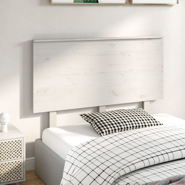 Tăblie de pat, alb, 124x6x82,5 cm, lemn masiv de pin - Img 4
