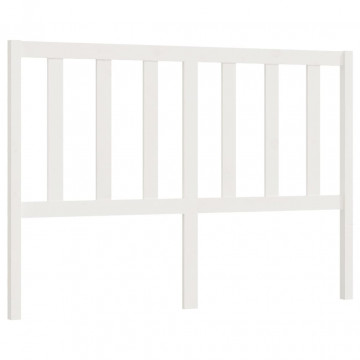 Tăblie de pat, alb, 146x4x100 cm, lemn masiv de pin - Img 2
