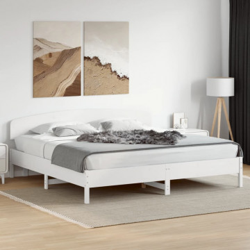 Tăblie de pat, alb, 180 cm, lemn masiv de pin - Img 3