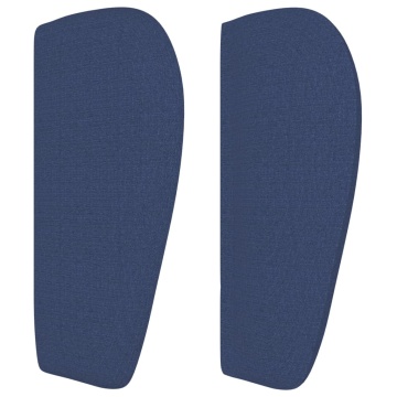 Tăblie de pat cu aripioare, albastru, 183x23x78/88 cm textil - Img 4
