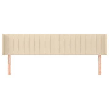 Tăblie de pat cu aripioare, crem, 203x16x78/88 cm textil - Img 3