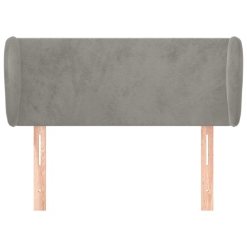 Tăblie de pat cu aripioare gri deschis 103x23x78/88 cm catifea - Img 3
