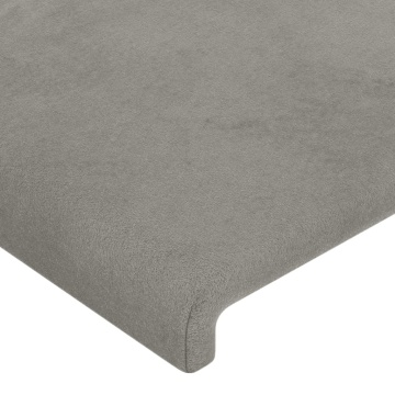 Tăblie de pat cu aripioare gri deschis 103x23x78/88 cm catifea - Img 8